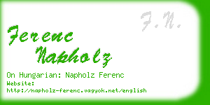 ferenc napholz business card